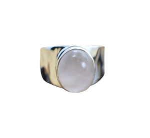 Quartz rose bague en pierres précieuses bijoux pour femmes argent Boho Style bijoux 925 argent Sterling tendance bague faite à la main cadeau pour elle - Product Image 1