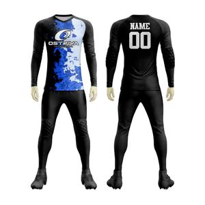 <b>Heat</b>-Transfer Printed Polyester <b>Padded</b> Soccer Goalkeeper Jersey Customized Goalkeeper Uniform solid pattern - Product Image 1