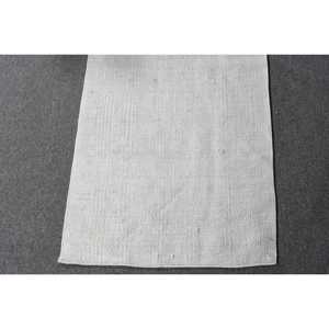 Alfombra Turca Vintage Kilim de 1.8x5.5 pies, Alfombra de Lana Blanca con Diseño Ombré - Product Image 4