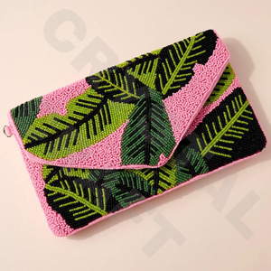 Handmade Beaded Rectangular Purse With Colorful Geometric Pattern Textile Craft <b>Embroidery</b> Design - Product Image 4