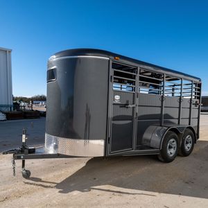 Remorque utilitaire à 2 essieux pour le transport de bétail, moutons, chevaux, vaches, porcs, avec parois latérales en aluminium noir - Product Image 1