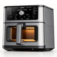Friteuse à air numérique en acier inoxydable avec 2 éléments chauffants, appareil de cuisson domestique facile à utiliser