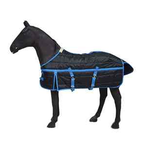Manta de Invierno para Caballo de Alta Calidad, Resistente, Negra, Impermeable y Cortavientos, de Poliéster, con Revestimiento de Malla - Product Image 2