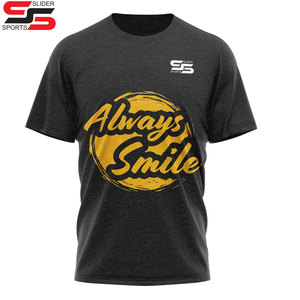 T-shirt en coton pour homme 220 g/m² 100 % coton tricoté lourd à manches courtes col rond logo de marque personnalisé impression numérique lettre formelle - Product Image 2