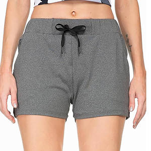Women Gray Drawstring <b>Shorts</b> Casual High Waist <b>Lounge</b> <b>Shorts</b> Soft Cotton Elastic Waist Summer Activewear - Product Image 1