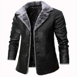 Chaqueta de Invierno Personalizada para Hombre, de Cuero Resistente, Piel de Oveja, Sherpa, de Alta Calidad, Informal, Cortavientos y Cálida - Product Image 1
