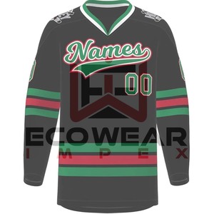 2025 nuevo 3D impreso cosido hombres Hockey sobre hielo Jersey manga larga superventas estilo clásico suministro de fábrica ropa de Hockey sobre hielo - Product Image 3
