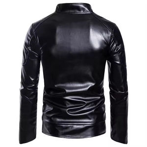 Chaquetas de Cuero PU para Hombre, Diseño Personalizado 2026, a la Moda, para Exteriores, con Cierre de Cremallera Negro y Rojo, Unisex - Product Image 5