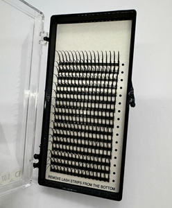 Natural Long Synthetic Hair <b>Eyelash</b> Extensions with D Curl 16-Lines Spike Lashes Matte Black Full Volume <b>Eyelash</b> Extensions - Product Image 6