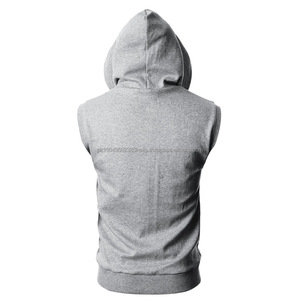 Hot Sale <b>Black</b> Zipper Sleeveless Cotton Gym Hoodies for Women - Product Image 6