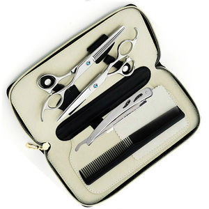 Professional Barber Hair Cutting Kit <b>Mirror</b> Polish Stainless Steel <b>Thinning</b> Scissors Shears Sharp Straight Comb Blunt Salon - Product Image 2
