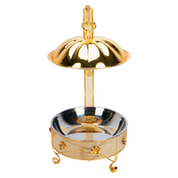 Calentador de Comida para Buffet de Boda con Diseño Árabe, Plato para Calentar de Acero Inoxidable Decorativo con Asas de Diseño, con Diseño Vintage