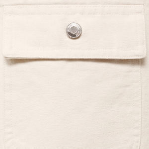 <b>Womens</b> Cream Utility Jacket with Brown Contrast Collar Casual Multi Pocket <b>Coat</b> for Trendy Everyday Wear Stylish Street Fashion - Product Image 6