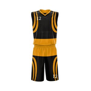 Uniforme de basket-ball d'été réversible à manches courtes pour hommes avec impression personnalisée - Product Image 1