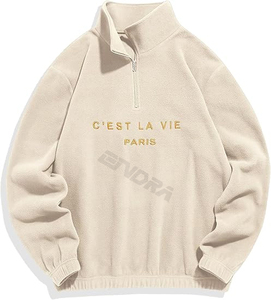 Sudadera con capucha de gran tamaño para hombre de algodón 100%, nueva sudadera de cuello redondo de tejido inverso, diseño de patrón de lana 3D de alta calidad - Product Image 1