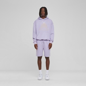 NOVEDAD DE VERANO 2024, ropa de marca para hombre, conjuntos de pantalones cortos informales con capucha de manga larga, chándal sólido, cierre de cintura elástica, 2 piezas - Product Image 1
