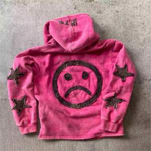 Hombres Funky Hoodie Street Fashion Pullover Loose Fit Sudadera con tela de algodón artístico - Product Image 2