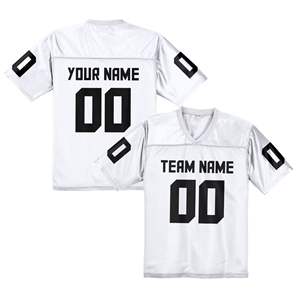 Camiseta de fútbol personalizada de color blanco con nombre del equipo y número, cuello en V, transpirable, de secado rápido, uniforme deportivo para equipos masculinos y juveniles - Product Image 1