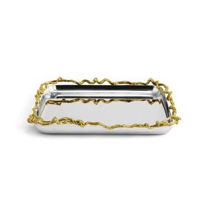 Bandeja decorativa de metal de aluminio vintage Diseño irregular Formas personalizadas Bandeja de servicio para platos Platos - Product Image 1