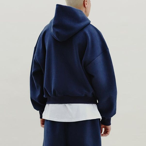 Sudaderas con Capucha Corta Unisex Extra Grandes de Algodón 100% de Alta Calidad Personalizadas para Hombre, Estilo Holgado con Hombros Caídos y Cierre de Cremallera - Product Image 5