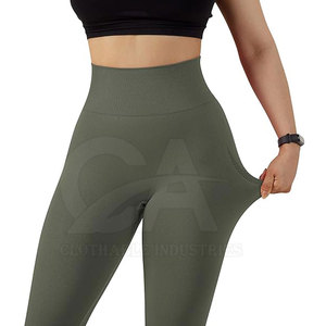 Leggings de yoga élastiques taille haute pour femme, pantalon de sport long, vêtements de sport pour femme, leggings longs froncés à l'arrière en promotion - Product Image 5