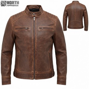 แจ็คเก็ตบอมเบอร์หนังคุณภาพสูงราคาประหยัดสำหรับทุกเพศ ขายส่ง ดีไซน์ใหม่ล่าสุดปี 2025 ลายพรางด้านหน้า ปรับแต่งได้สำหรับนักขี่มอเตอร์ไซค์ - Product Image 2