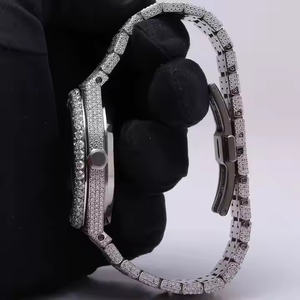 <b>Men</b>’s Premium Quartz Moment Analog Wrist Watch with Moissanite Diamonds Party & Casual Wear Watch for <b>Men</b> - Product Image 5