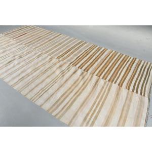 พรมตุรกีโบราณขนาดใหญ่ 5.7x12.2 ฟุต พรมขนสัตว์ลายดอกไม้สีขาว - Product Image 4