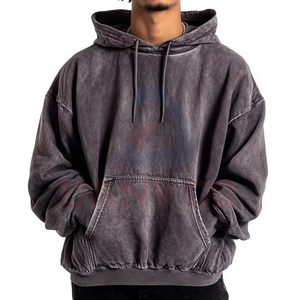 Sweat-shirt à capuche uni de haute qualité, lourd, surdimensionné, en polaire, pour l'hiver, pull à capuche, vêtements de sport, sweat-shirt à capuche pour hommes - Product Image 5