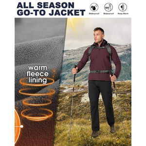 Chaqueta cortavientos Softshell ligera y transpirable para hombre con cierre de cremallera logotipo personalizado impermeable para uso en exteriores - Product Image 4