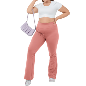Pantalones de Yoga de Talle Grande con Corte Bootcut, Cintura Alta, Tela Elástica, Pierna Acampanada, Cómodos para Hacer Ejercicio, Descansar y Ropa Deportiva para Mujer - Product Image 3