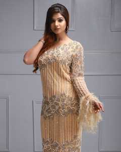 Platinum Beaded Luxury Mermaid Embellished Plus Size Gatsby <b>Wedding</b> <b>Dress</b> with <b>Long</b> Lace Skirt Elegant 1920s Flapper Party Gown - Product Image 1