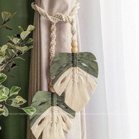 Forme de feuille Style bohème macramé rideau cravate gland personnalisable longueur Durable à la mode coton décoration de la maison accessoires