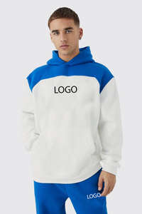 Ensemble sweat-shirt et pantalon de survêtement surdimensionné en coton 100% avec logo personnalisé, nouvelle couleur contrastée, pour homme et femme, hiver - Product Image 2