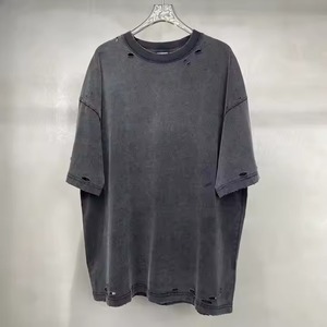 Camiseta Unisex de algodón 100% de gran tamaño de tendencia, transpirable, de secado rápido, hilo de bambú de alta calidad, hilo de punto teñido - Product Image 5