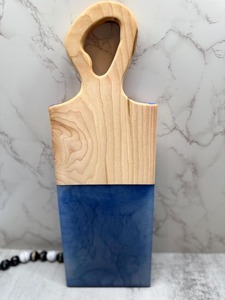 Natural Finish Reclaimed Wood Chopping Block with Handle <b>Dishwasher</b> Safe Eco-Friendly Kitchen <b>Countertop</b> Accessory - Product Image 2