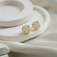 8-10mm pierre aigue-marine brute plaqué or ensemble de broches boucles d'oreilles à la main pierre de naissance délicate bijoux minimalistes pour les femmes