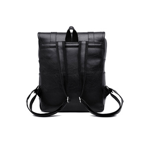 Mochila informal de piel de vaca para hombres y mujeres Cuero suave de moda con forro de cuero genuino Cierre de cremallera Estilo de patrón de letras - Product Image 2