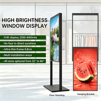 Écran d'affichage numérique double face sur pied LCD haute luminosité avec animation pour la publicité en vitrine de magasin de détail