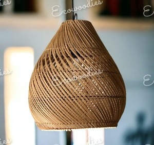 Pantalla redonda de bambú, luces colgantes de mimbre, cubierta de lámpara para el hogar, dormitorio decorativo - Product Image 2