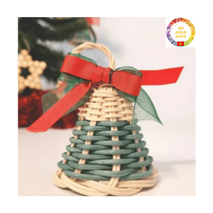 Juego de adornos de árbol de Navidad de ratán rústico hecho a mano, decoraciones navideñas Bohemias de mimbre Natural para una decoración acogedora para el hogar y la fiesta - Product Image 1