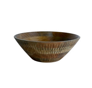 Bol de service à salade en bois d'acacia sculpté à la main Design classique Artisanat en bois naturel Durable et élégant pour les fêtes - Product Image 2