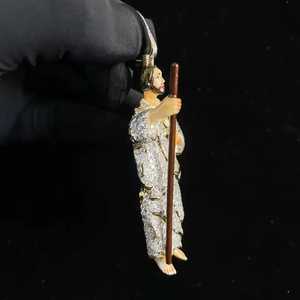 San Judas Tadeo Christian medallón Moissanite religioso encanto colgante plateado para joyería de fiesta Unisex - Product Image 3