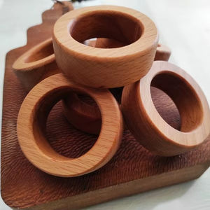 Anneau de serviette en bois fait à la main Table de mariage ronde porte-serviettes décoratif pour hôtel salle à manger et fête - Product Image 3