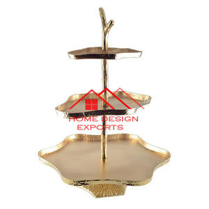 Home Hotel Restaurante Brillante Plata Acabado Metal Lujo Cake Stand Boda Eventos Decoración Cake Stand - Product Image 3