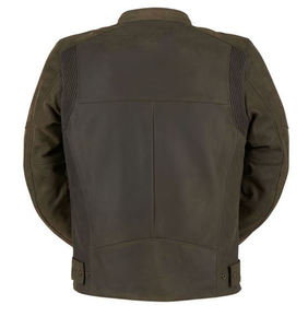 Veste de moto en cuir coupe-vent élégante pour homme, pour la conduite à moto, personnalisable, vente en gros - Product Image 3