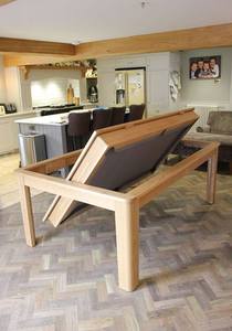 Modern Stainless Steel Wooden Square 8-Seater Multi-Use Pool Dining <b>Table</b> <b>Adjustable</b> <b>Height</b> Removable Design Space-Saving - Product Image 2