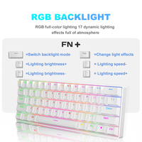 TK61 RGB Backlight ABS Keycaps Full-key Non-conflict USB Wired Game Mechanical Keyboard Projection Keyboard for Computer Laptop