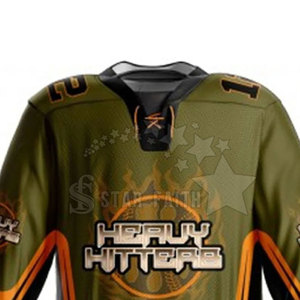 Conjunto de uniforme de hockey sobre hielo personalizado 100% poliéster transpirable ligero de alta calidad tela personalizada Jersey pantalones equipo Kit - Product Image 4