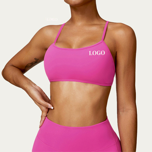 เสื้อชั้นในโยคะแบบไร้ตะเข็บสำหรับผู้หญิง พิมพ์โลโก้ได้ ระบายอากาศดี สายไขว้หลัง รองรับแรงกระแทกสูง เหมาะสำหรับออกกำลังกาย ฟิตเนส ยิม  ไซส์พลัส - Product Image 2